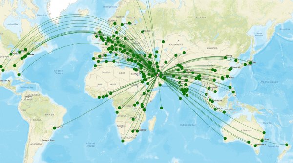 Hamad International Airport destination map