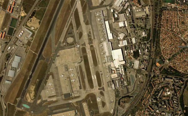 Satellite view of Lisbon Airport