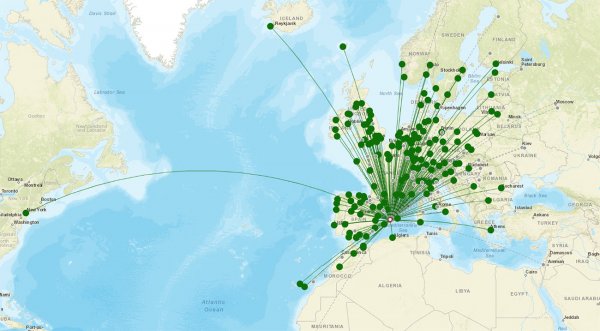 Palma De Mallorca Airport destination map