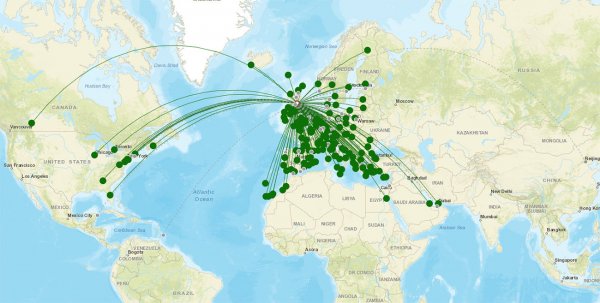 Edinburgh Airport destination map