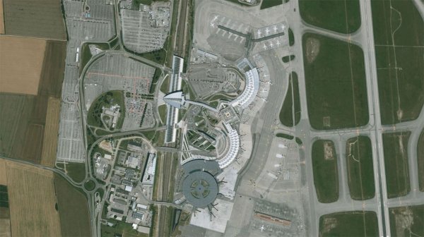 Satellite view of Lyon Airport