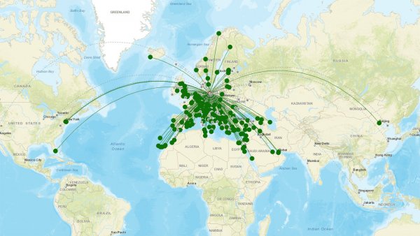 Berlin Brandenburg Airport destination map