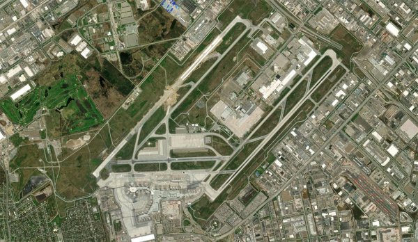 Satellite view of Montreal Airport