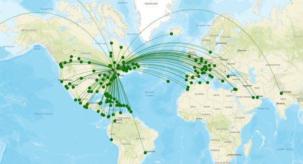 Montreal Airport destination map