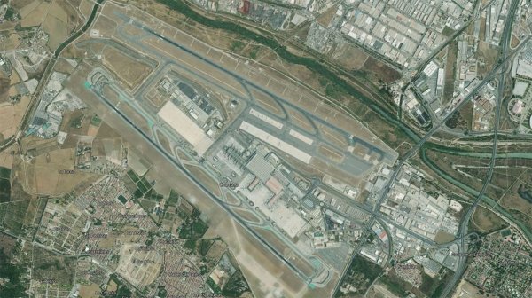 Satellite view of Málaga Airport