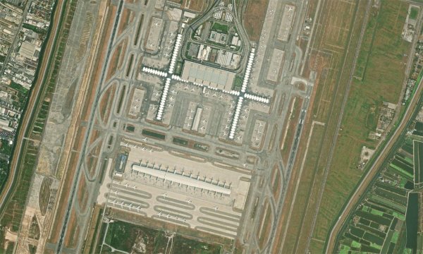 Satellite view of Bangkok Airport