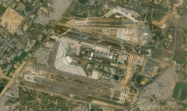 Satellite view of Indira Gandhi Airport