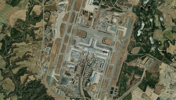 Satellite view of Oslo Airport