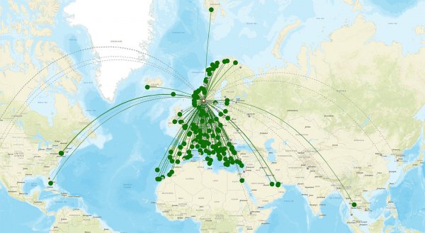 Oslo Airport destination map