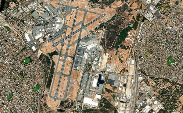 Satellite view of Perth Airport