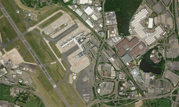 Satellite view of Birmingham Airport