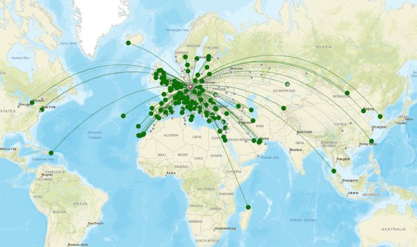 Václav Havel Airport Prague destination map