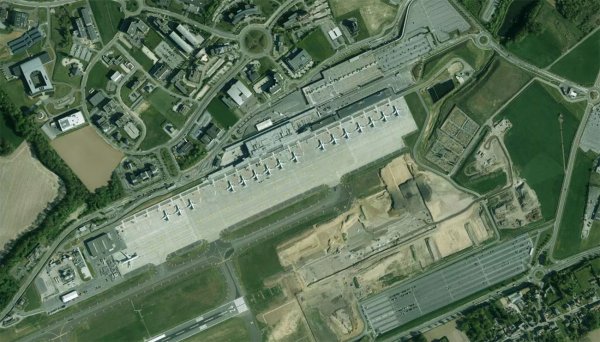 Satellite view of Brussels South Charleroi Airport