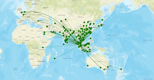 Kuala Lumpur International Airport destination map