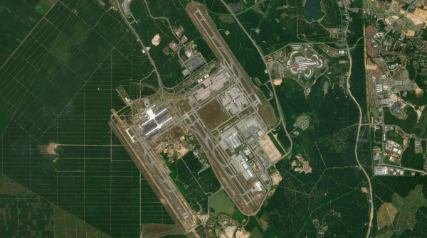 Satellite view of Kuala Lumpur International Airport