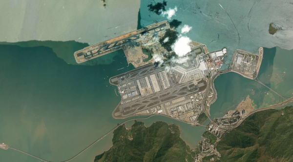 Satellite view of Hong Kong International Airport