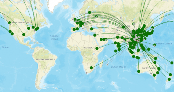 Hong Kong International Airport destination map