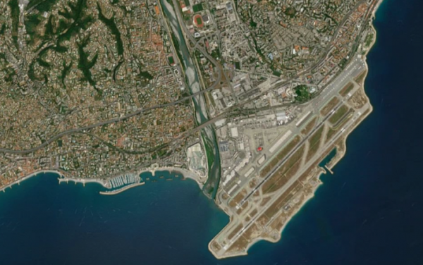 Satellite view of Cote D Azur Airport