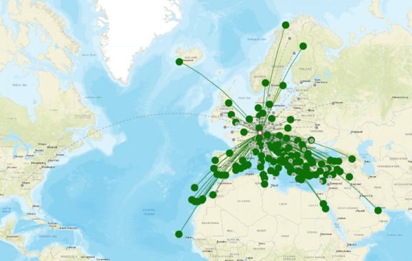 Stuttgart Airport destination map