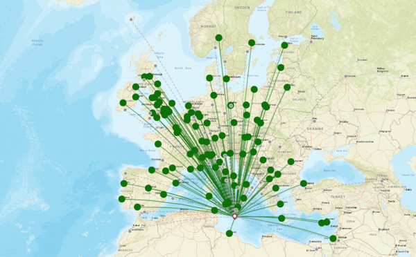 Map of Malta Airport destination map