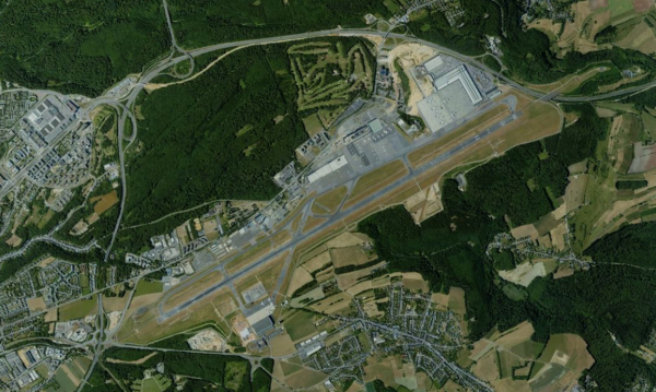 Satellite view of Map of Luxembourg Airport