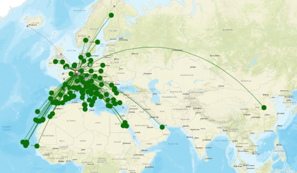 Map of Luxembourg Airport destination map