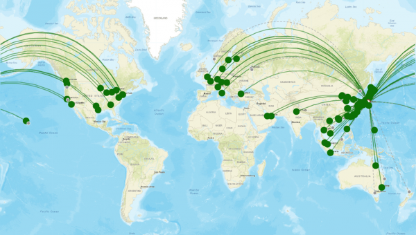 Haneda Airport destination map