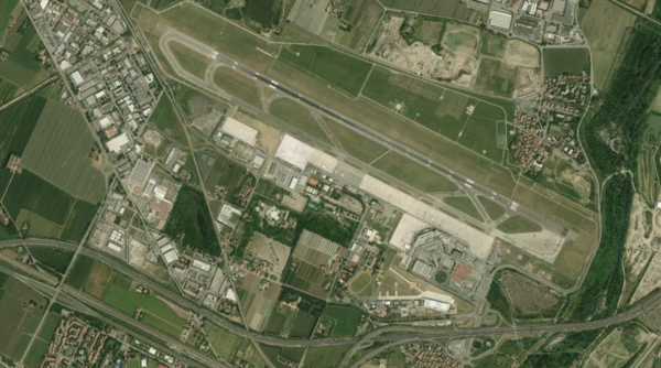 Satellite view of Bologna Airport