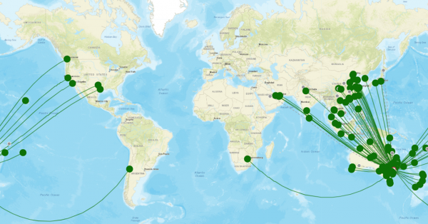 Sydney Airport destination map