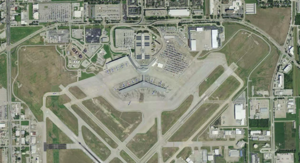 Satellite view of Hobby Airport