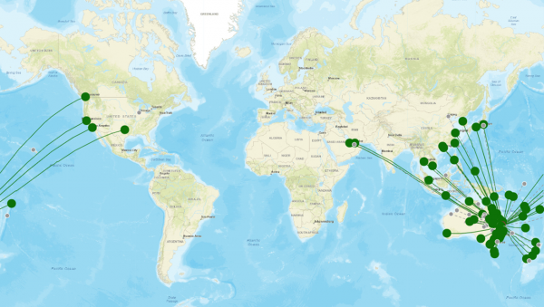 Brisbane Airport destination map