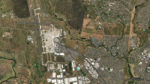 Satellite view of Melbourne Airport