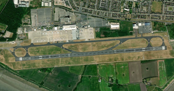 Satellite view of Liverpool Airport