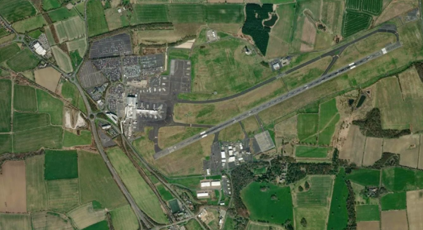 Satellite view of Newcastle Airport