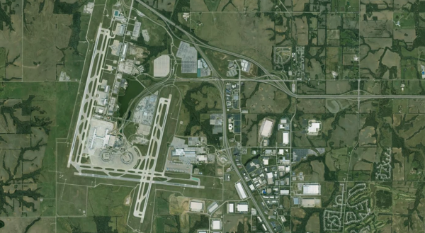 Satellite view of Kansas City Airport