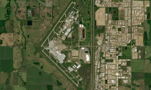 Satellite view of Edmonton Airport