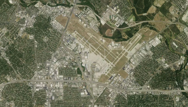 Satellite view of San Antonio Airport