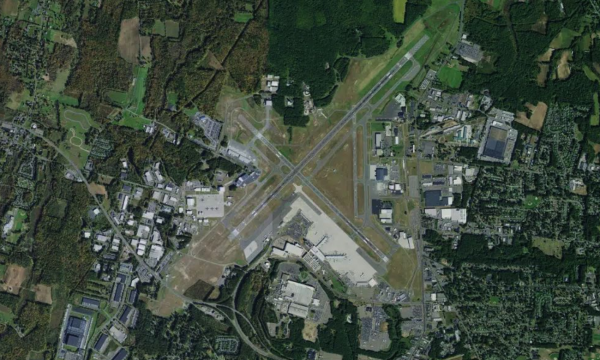 Satellite view of Bradley Airport