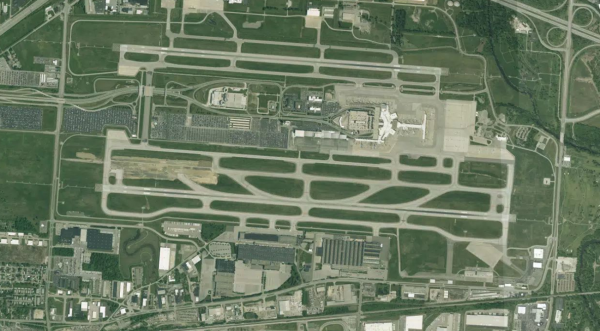 Satellite view of Columbus International Airport