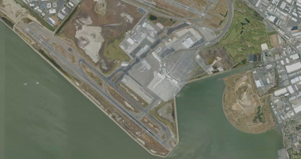 Satellite view of Oakland International Airport