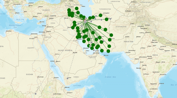 Mehrabad Airport destination map