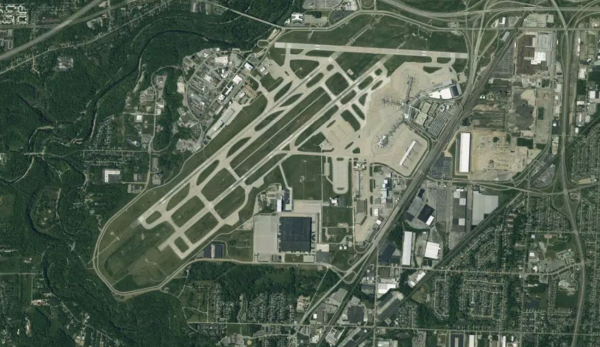 Satellite view of Cleveland Hopkins Airport