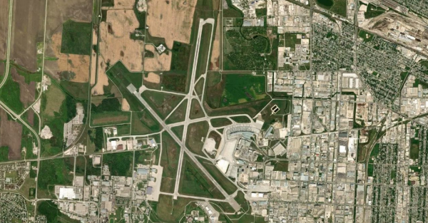 Satellite view of Winnipeg Airport