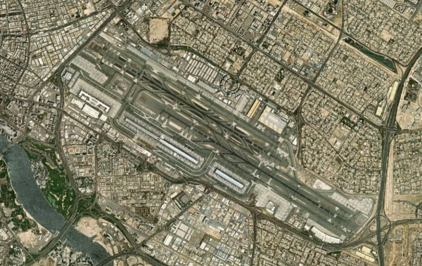 Satellite view of Sharjah Airport