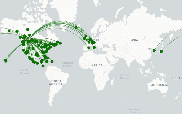 Vancouver Airport destination map