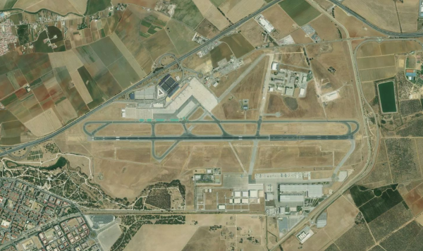 Satellite view of Seville Airport