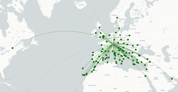 EuroAirport Basel Mulhouse Freiburg destination map