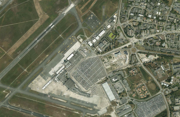 Satellite view of Bordeaux-Merignac Airport