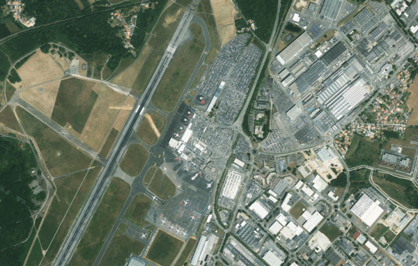 Satellite view of Nantes Atlantique Airport