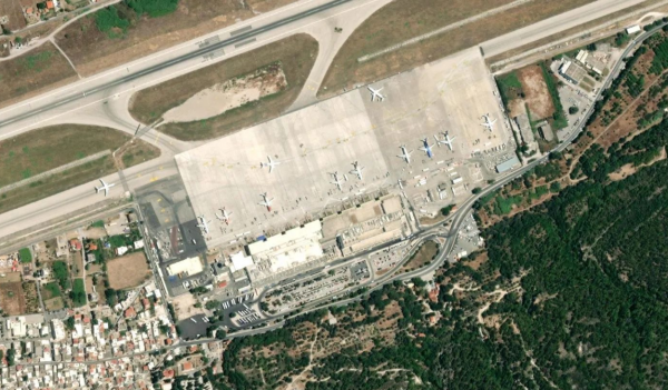 Satellite view of Rhodes Airport